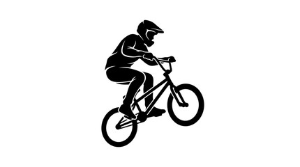 Obraz premium BMX Rider Silhouette Performing Trick on Bicycle