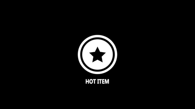 White star icon inside a circle with the text HOTITEM on a black background hot item symbol