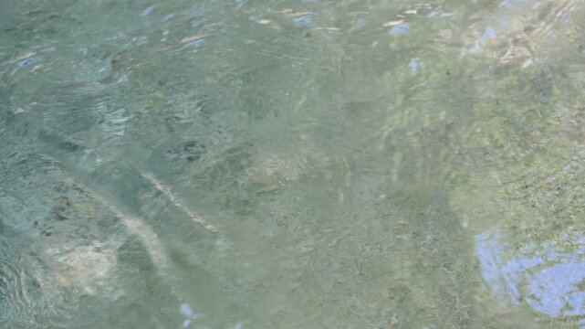 Abstract Patterns on Clear Mountain Stream Water Surface with Natural Sound