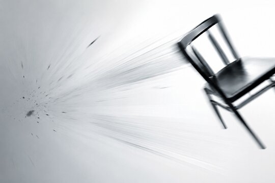 An object being forcefully ejected from the frame with motion trails.