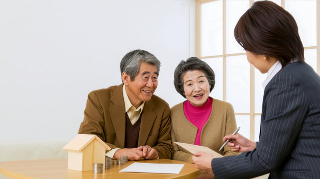 ファイナンシャルプランナーと老後資金を相談する高齢夫婦