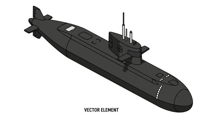 Isometric military submarine for underwater exploration © kamil