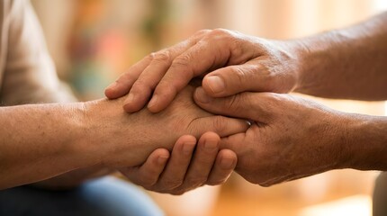 Fototapeta premium Close-Up of Hands Comforting a Friend Support Concept