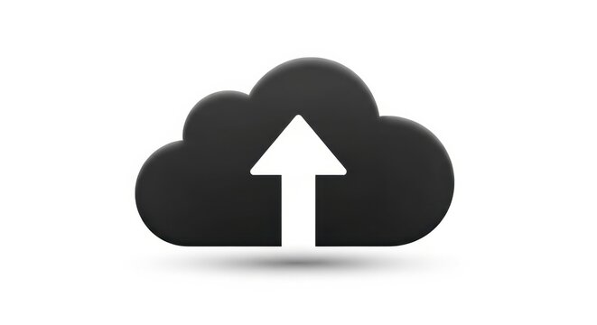 Black cloud icon with white upload arrow