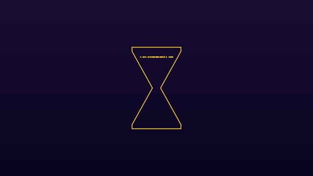Minimalist hourglass loading animation on dark 4k background, for digital interface, and time management concepts