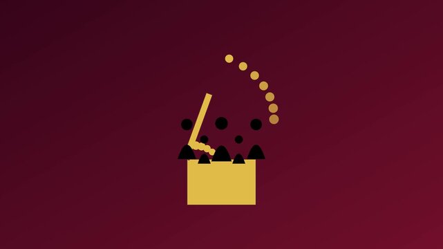 Minimalist motion of people group and rotating pendulum on dark red animation 4k background, motion people