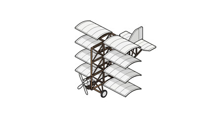 Experimental multi wing vintage airplane design © Kurniawan