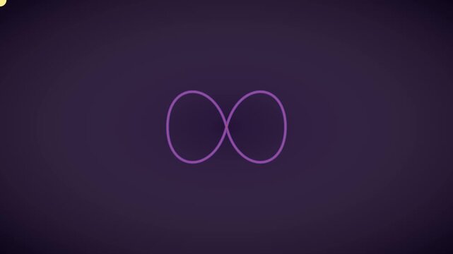 Minimalist purple infinity symbol loop animation, abstract endless motion for technology and concept 4k