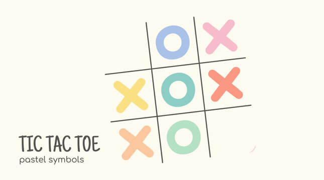 Tic Tac Toe Game Board with Postage Symbols.