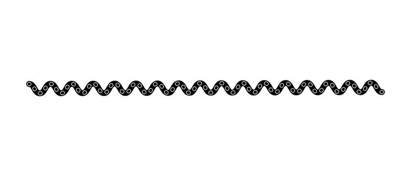 Black and white zigzag wavy border element with white dots