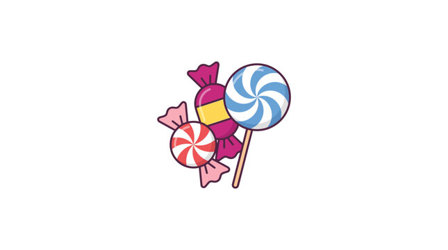 Colorful Sweet Candy Bundle with Lollipops and Wrapped Sweets
