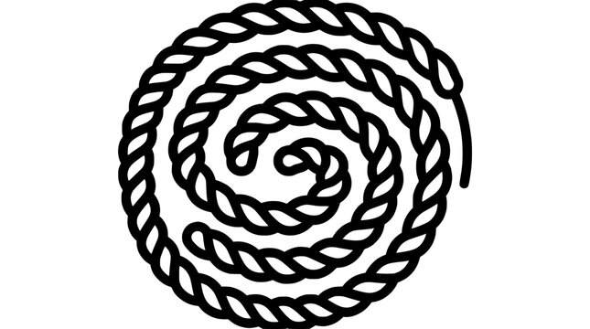 Braided rope spiral, nautical knot, marine design element, abstract pattern