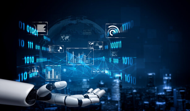 AI artificial intelligence drives data analytics with predictive models, smart dashboards, and virtual assistant insights for data-driven business decisions. Vouch