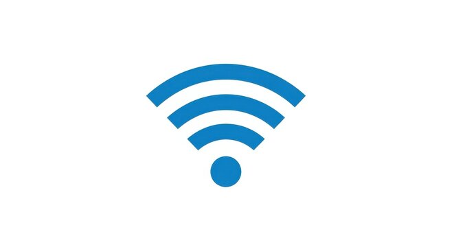 Blue wifi symbol icon