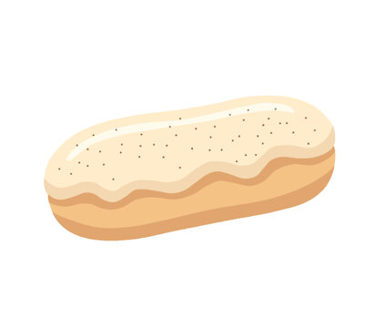 Vanilla eclair icon vector illustration isolated on black background