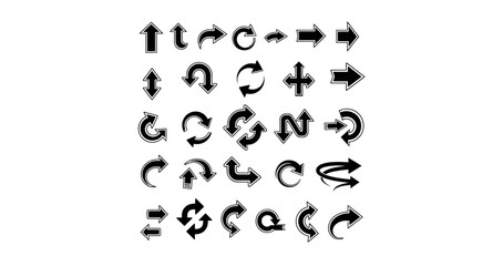 Fototapeta premium Collection of Black Arrow Icon Vector Set