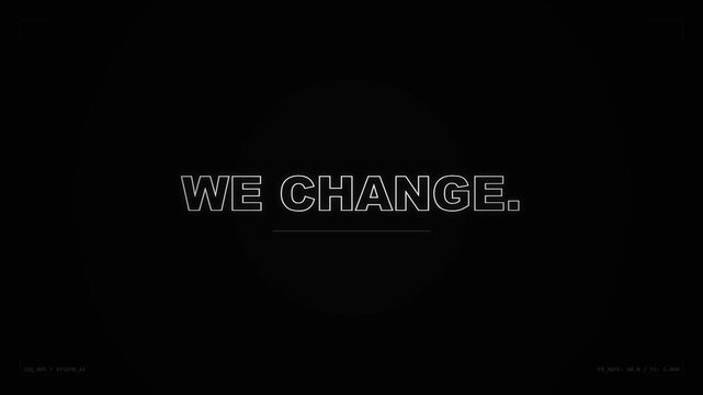 Simple text animation showing "we grow" and "we move" phrases on black background, representing progress and development
