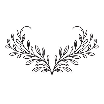 Minimal floral neckline embroidery vector