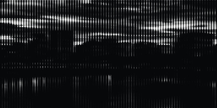 Abstract Black And White Digital Glitch Texture With Horizontal Scan Lines And Pixel Noise