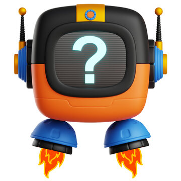 Question Chatbot 3D Illustration