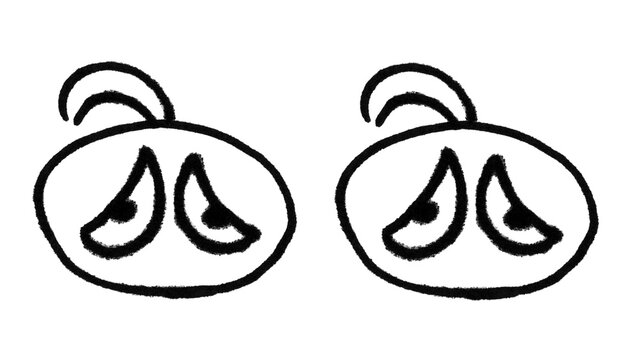 Doodle Sad Round Face Teardrop Eyes Vector Brushes