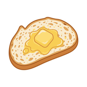 A fresh bread slice topped with a melting butter pat
