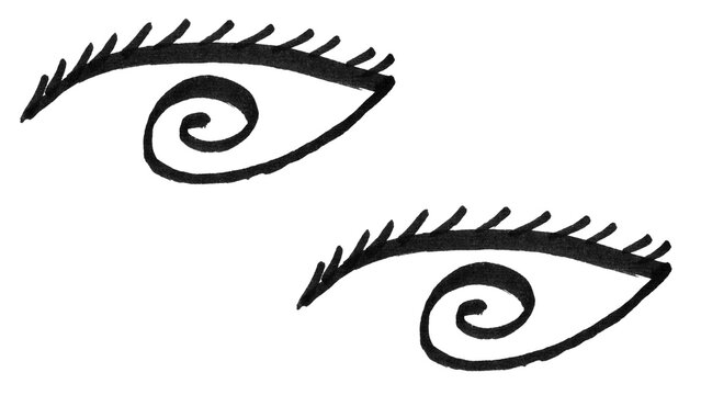 Doodle Eye with Spiral Pupil Vector Brushes
