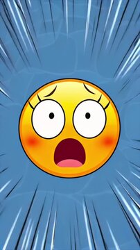 Emoji face turning close-up from sleepy to shocked awake, supporting reaction stickers, alarm messaging, social media humor, wakeup alerts, chat comments, and entertainment app campaign media.