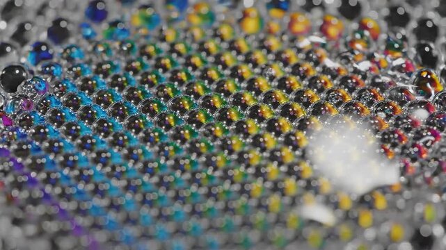 Close up transformation of expanding colloidal crystal foam under microscope