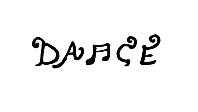 Hand Drawn Doodle Dance Music Word Art