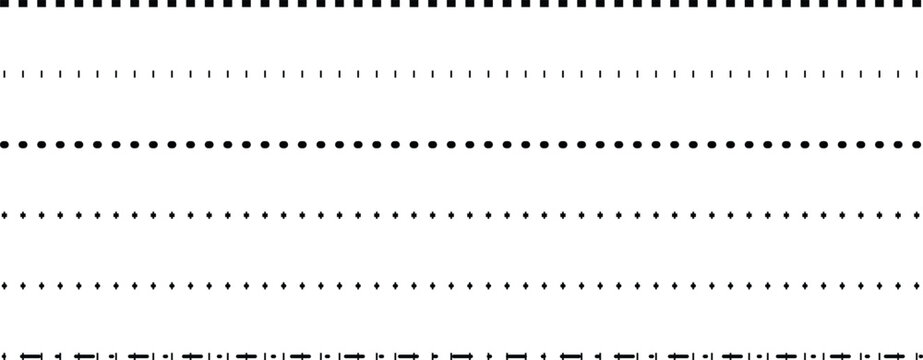 Minimalist black dotted and dashed straight line borders vector