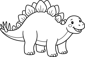 Baby stegosaurus dinosaur coloring page for kids © Jahidul