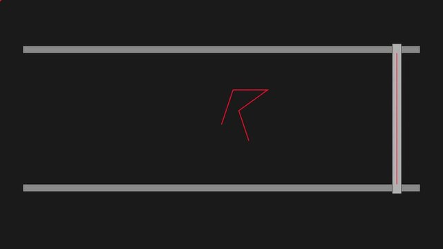 Minimalist abstract geometric line animation with moving vertical divider on dark 4k background lines