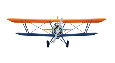 Classic biplane with orange and blue wing design © farel