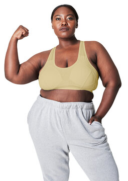 Plus size sportswear apparel women's fashion png mockup