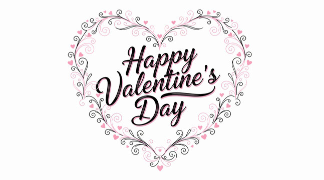 happy valentine's day, heart with flowers