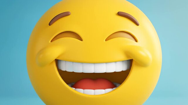 Emoji evolves close-up from serious face to joyful smile, positive feedback, mood lift, customer satisfaction, app engagement, social media response, chat sticker asset, and mobile messaging.