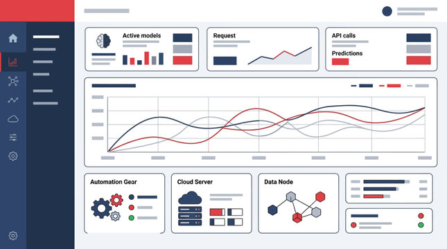 AI SaaS Analytics Dashboard with API Calls, Predictions and Automation Metrics