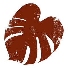Brown leaf png collage element, botanical stamp on transparent background © Rawpixel.com