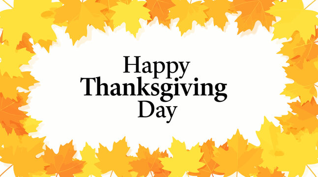 Happy Thanksgiving Day, autumn leaves background