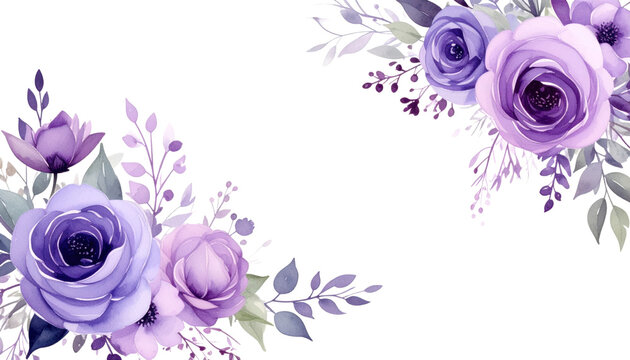 Purple Floral Watercolor Background Clipart Download Free Vector Illustration