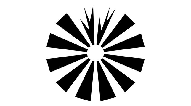 Abstract geometric starburst radial pattern icon.