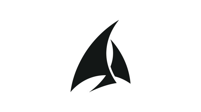 Abstract sharp geometric swoosh logo design.