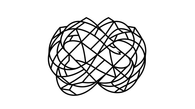 Abstract tangled line knot and scribble illustration.