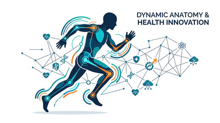 Fototapeta premium Dynamic Human Anatomy and Health Innovation Graphic