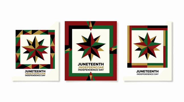 Juneteenth celebration star designs