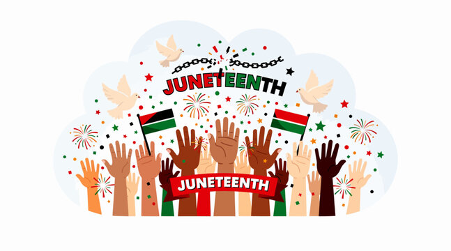 Juneteenth Celebration, Freedom Hands Raised