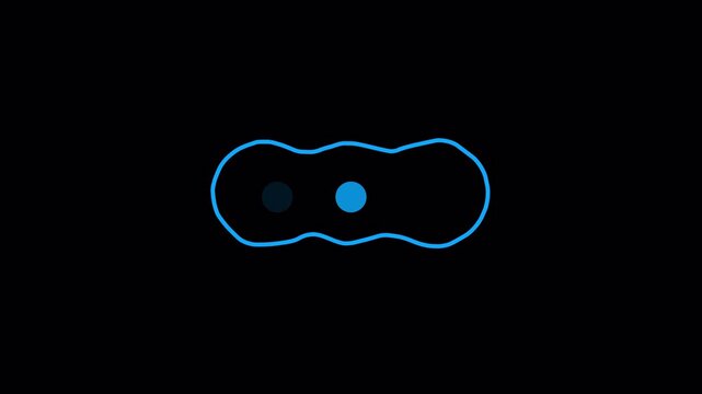 Three blue typing dots appear inside a fluid wavy outline.