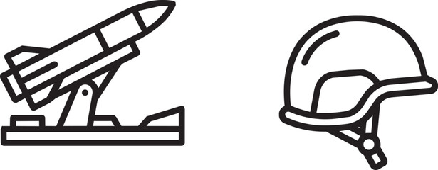 Military Defense Silhouette Vector Icon Set Soldier Tank Helicopter Aircraft Weapons Collection © Mumtaz Parveen