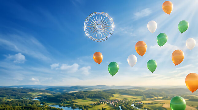 Colorful balloons flying high freely outdoors.